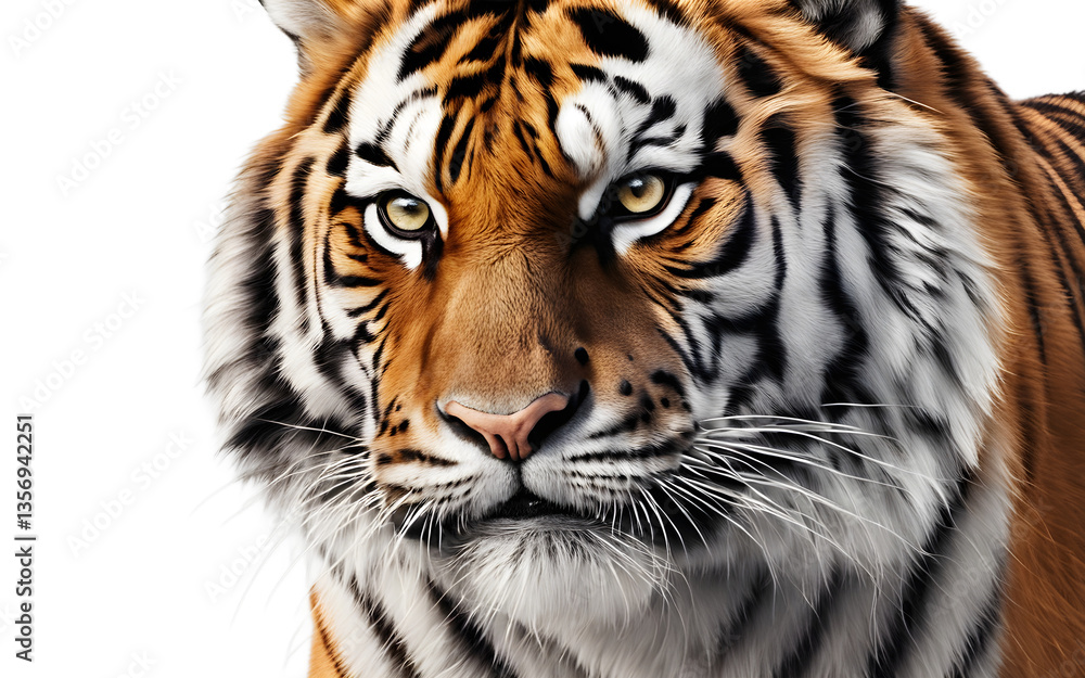 Poster Siberian tiger isolated on a empty plain background