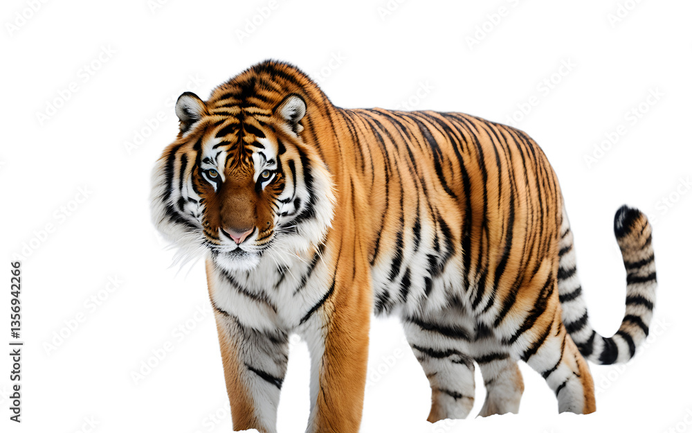 Poster Siberian tiger isolated on a empty plain background