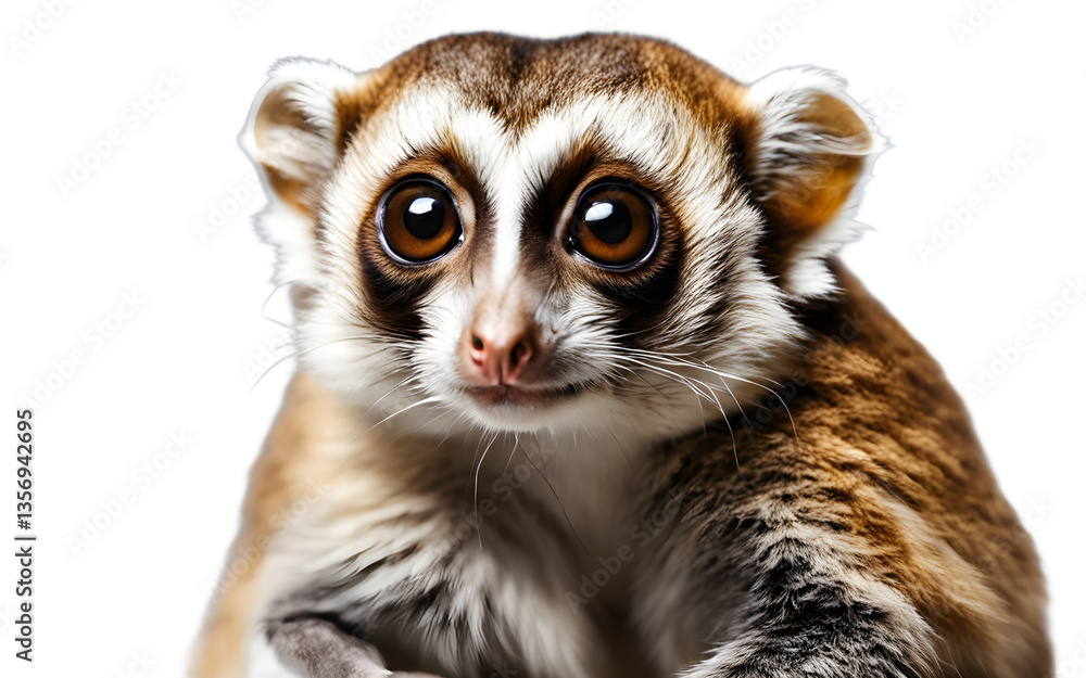 Poster Slow Loris isolated on a empty plain background