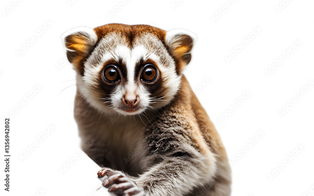 Poster Slow Loris isolated on a empty plain background