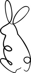 Single line bunny, drawn with single, continuous line