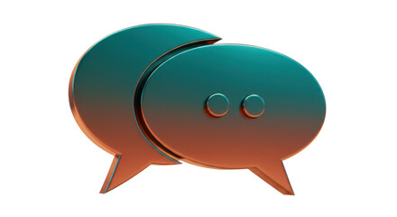 Isolated Chat Bubbles: 3D Communication Icon