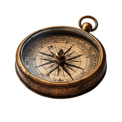 Classic Compass with a Metal Casing and a Rotating Dial isolated on transparent background