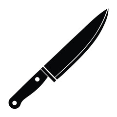 Simple Black and White Chef's Knife Icon