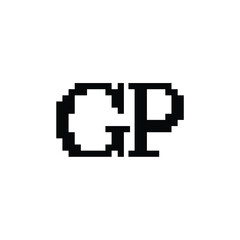 Obraz premium GP monogram logo design letter text name symbol monochrome logotype alphabet character simple logo