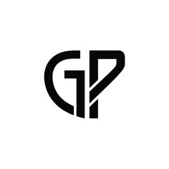 GP monogram logo design letter text name symbol monochrome logotype alphabet character simple logo