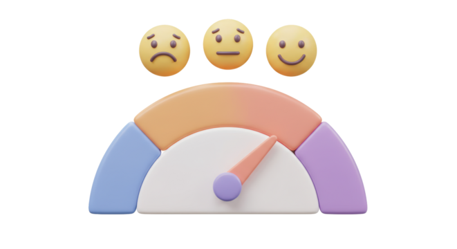 Isolated Customer Satisfaction Meter with Smiley Faces