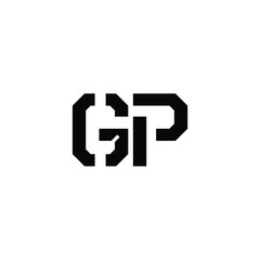 Obraz premium GP monogram logo design letter text name symbol monochrome logotype alphabet character simple logo