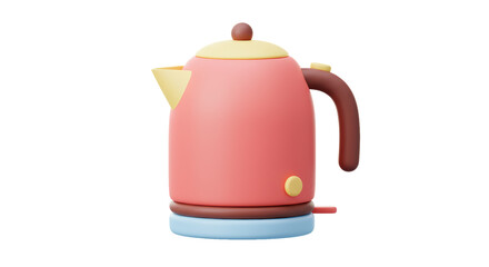 Isolated Pink Electric Kettle for Boiling Water