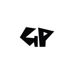 GP monogram logo design letter text name symbol monochrome logotype alphabet character simple logo