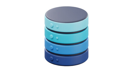 Isolated Multi-layered Blue Data Storage Icon