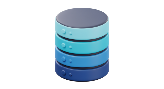 Isolated Multi-layered Blue Data Storage Icon