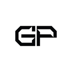 GP monogram logo design letter text name symbol monochrome logotype alphabet character simple logo