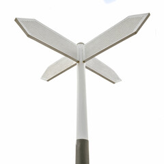 minimalist vector white arrow sign post