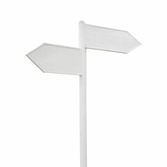 minimalist vector white arrow sign post