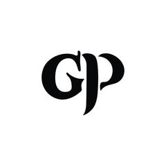 GP monogram logo design letter text name symbol monochrome logotype alphabet character simple logo