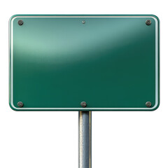 Obraz premium Classic Green Road Sign with a Metal Pole isolated on transparent background