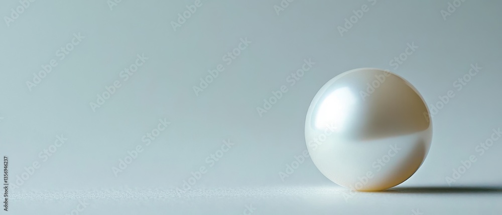 Poster luminous pearl on a soft white surface evoking elegance purity and sophistication in a minimalist co