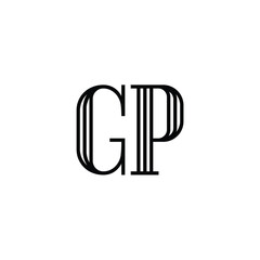GP monogram logo design letter text name symbol monochrome logotype alphabet character simple logo