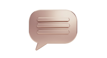 Isolated Bronze Metallic Speech Bubble