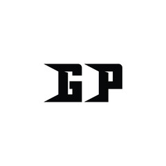 Obraz premium GP monogram logo design letter text name symbol monochrome logotype alphabet character simple logo