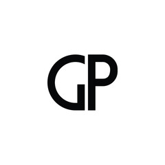 Obraz premium GP monogram logo design letter text name symbol monochrome logotype alphabet character simple logo