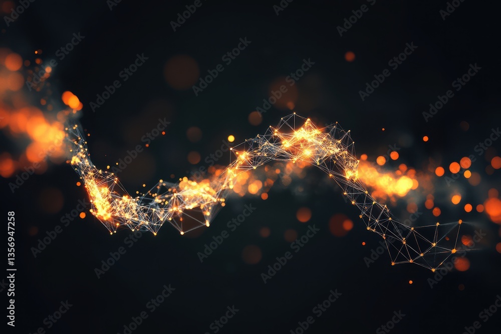 Poster a futuristic digital illustration of a glowing display featuring an umbrella, adding a sci-fi flair 