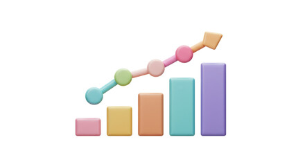 Isolated Bar Graph Showing Increase