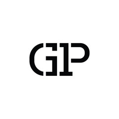 GP monogram logo design letter text name symbol monochrome logotype alphabet character simple logo