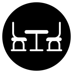 Dining table glyph icon