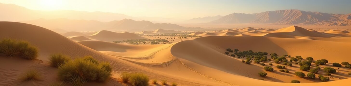 Aerial view of Zavkhan Province's stunning landscapes with rolling dunes and lush oases, 4K resolution,  tranquil,  lush oases