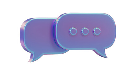 Isolated Pair of Iridescent Speech Bubbles for Online Conversation