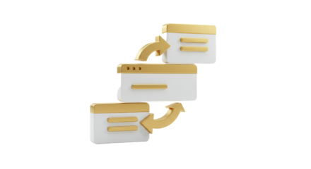 Isolated Website Refresh Process with Arrows and Browser Windows