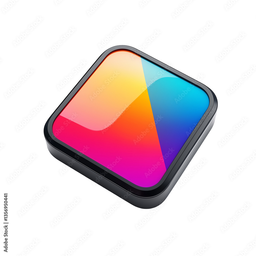 Poster colorful gradient square icon with smooth color transitions: a sleek and modern design perfect for d