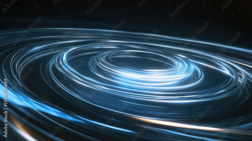 Aufkleber swirling blue light effects creating a cosmic vortex in outer space with stars in background