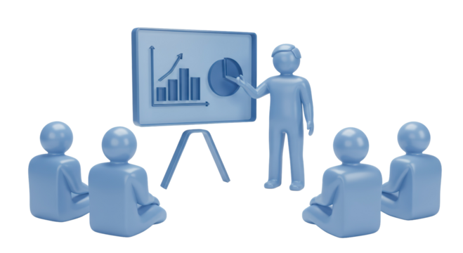 Isolated Business Meeting with Diagram and Chart Presentation