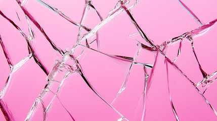 shattered glass with pink background