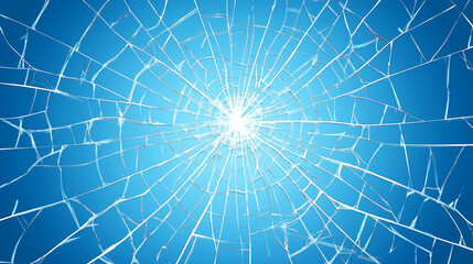 shattered glass with blue background