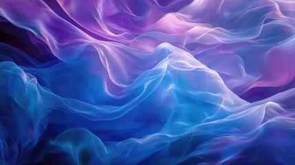 Ethereal Flowing Waves of Colorful Fabric in Soft Pastel Hues with Light and Shadow Play