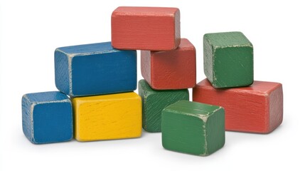 Intriguing arrangement of wooden blocks, a study in simplicity and texture wooden