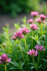 Obraz premium A close-up shot of delicate Corsican heather flowers in bloom amidst green foliage, garden, beauty