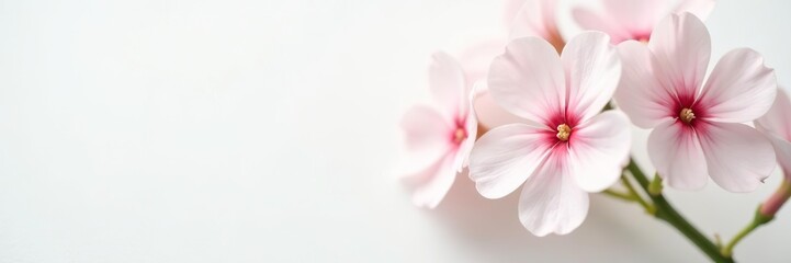 Obraz premium A close-up shot of delicate Gypsophila flowers on a clean white background, detail, botanical
