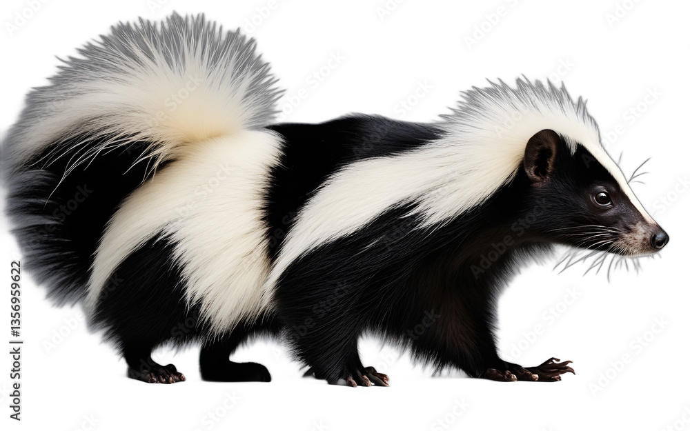Aufkleber striped skunk isolated on a empty plain background