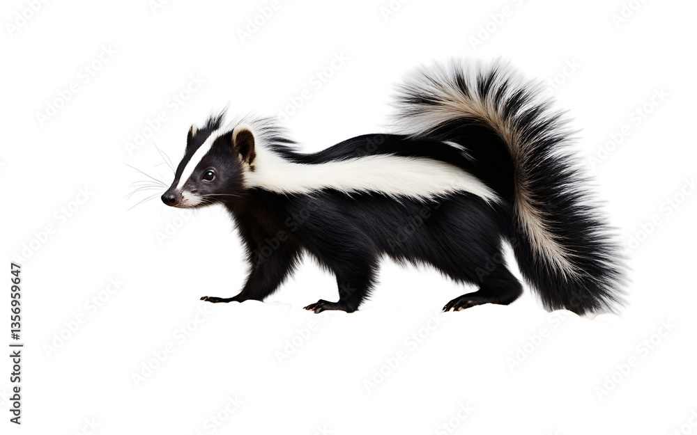 Poster Striped Skunk isolated on a empty plain background