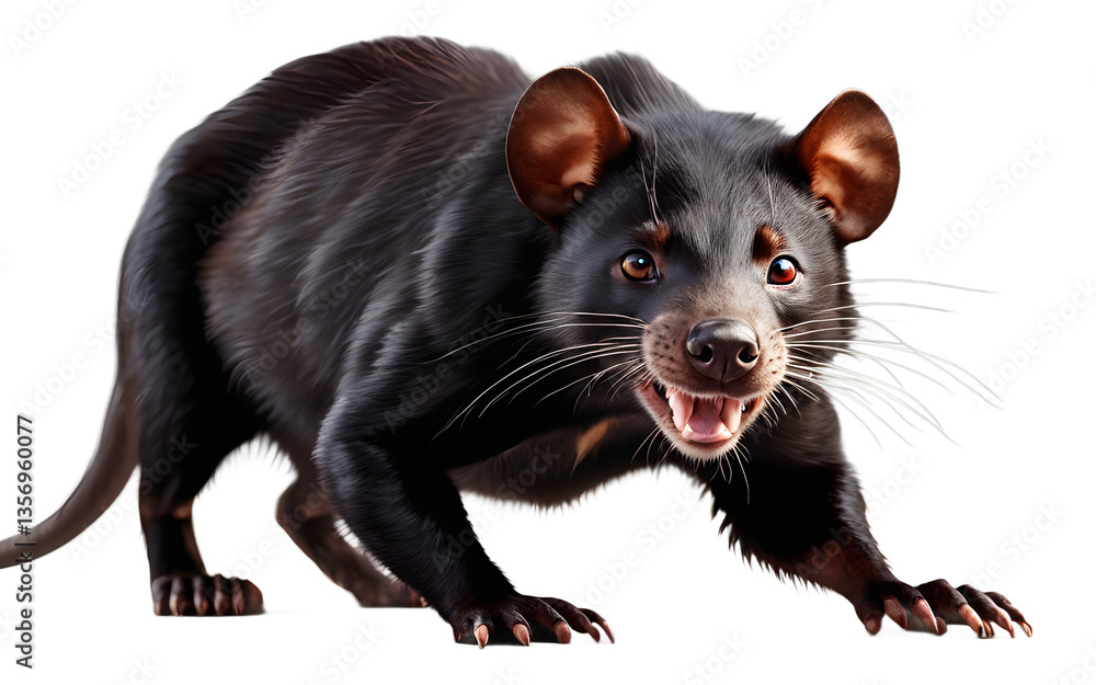 Poster Tasmanian devil isolated on a empty plain background