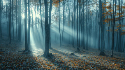 Naklejka premium forest in the morning