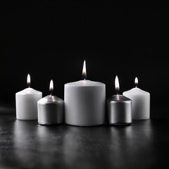 creative beautiful candles background, copy space for for use in meditation; and peace of mind concept

