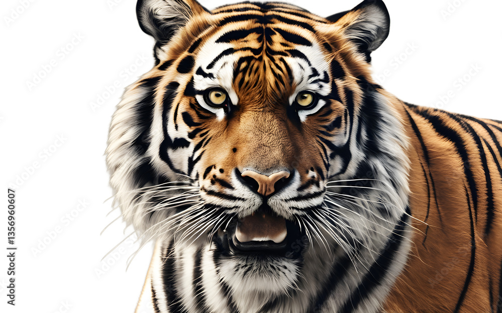 Poster Tiger isolated on a empty plain background