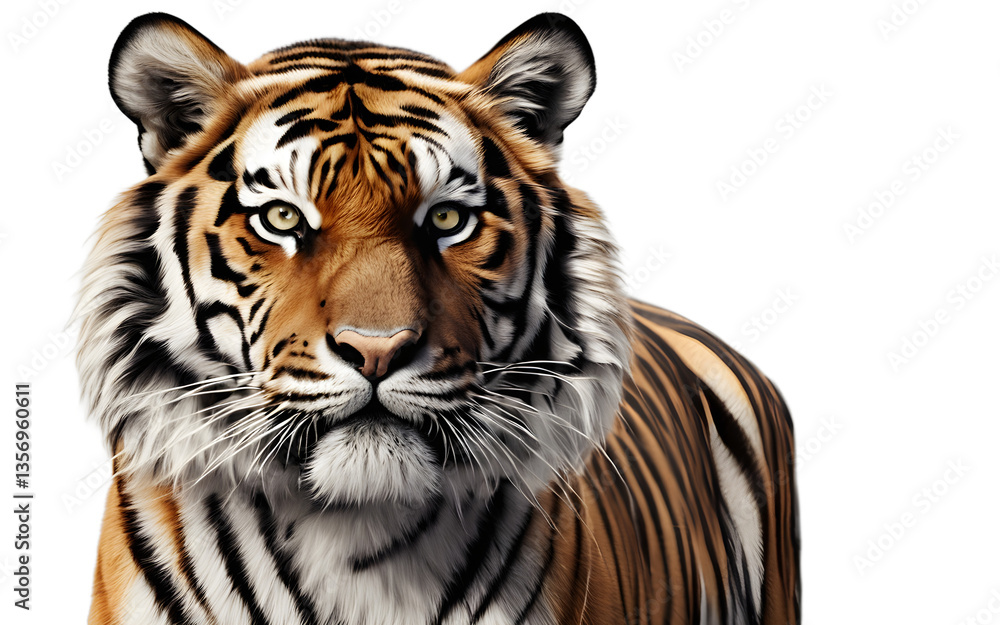 Poster Tiger isolated on a empty plain background