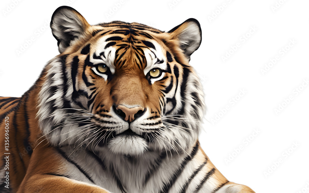 Poster tiger isolated on a empty plain background